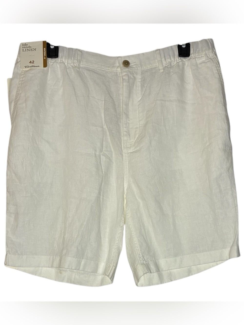 Caribbean Isle Sand Linen Shorts Size 42 NWT